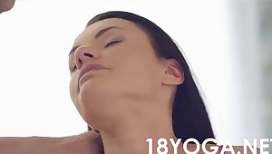 Yoga Brunette get anal