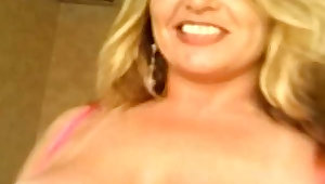 Mature blond bitch with droopy melons Debbie Dee gave solid tit fuck to kinky guy