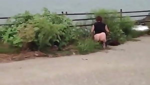 Homeless Woman Flashes Ass & Pussy