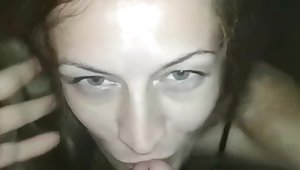 Stepmom jerks off cock with legs and sticks her tongue under the foreskin P