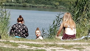 Girls watching a naked guy - part II