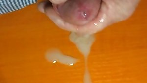 Cumshot on office table