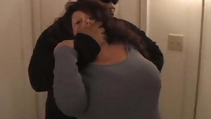 BBW Milf with big Tits gets Tape Bound and Gagged at home