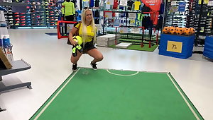 Risky Pissing at Sports Store